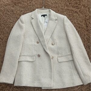 Ann Taylor Cream Blazer with Gold Shimmer; Size 10